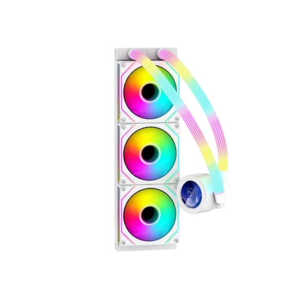 GAMEON Kraken N360 Liquid CPU Cooler – White, RGB, High-Speed Pump, Durable Teflon Tubing - Image 2