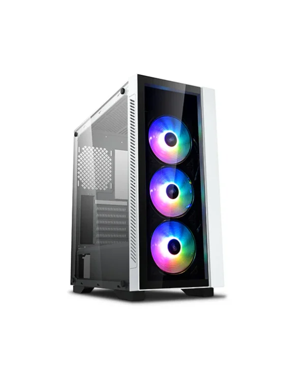 DEEPCOOL MATREXX 55 V3 White ATX Mid-Tower PC Case – 3× Pre-Installed RGB Fans, Tempered Glass - Image 2