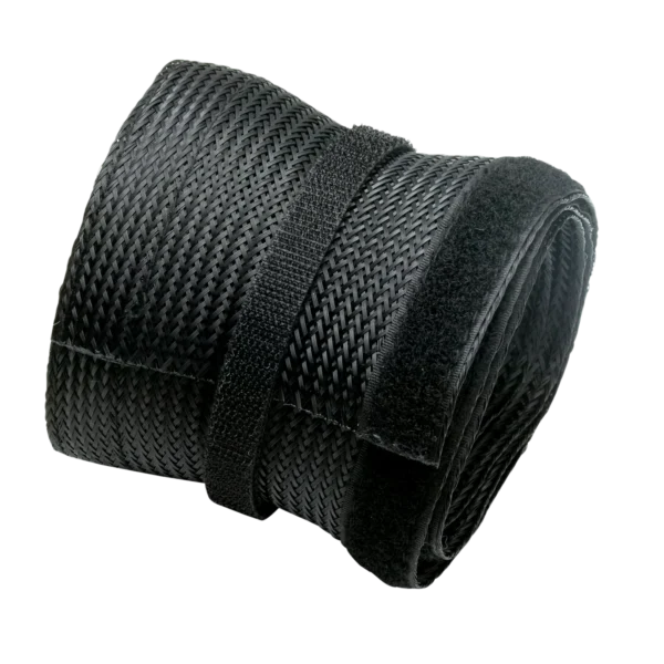 GAMEON GO-5374 Flexible Cable Wrap Sleeve with Hook & Loop Fastener – Black, 85mm Width - Image 2
