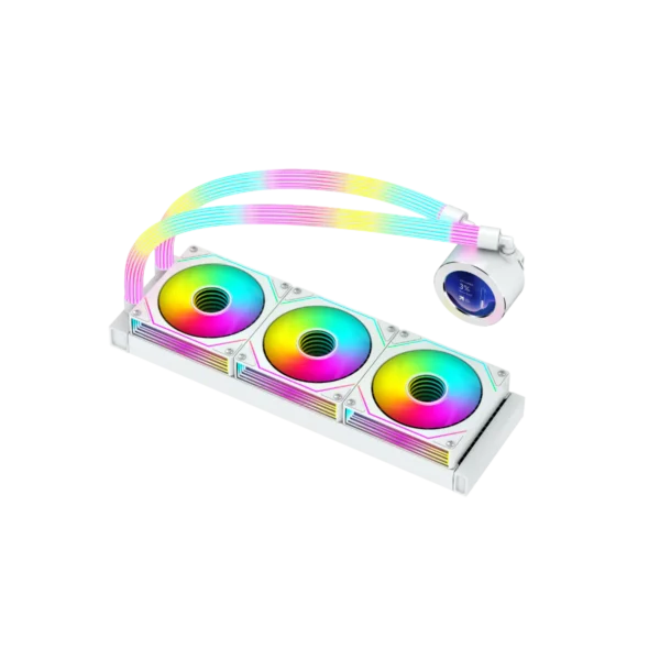 GAMEON Kraken N360 Liquid CPU Cooler – White, RGB, High-Speed Pump, Durable Teflon Tubing - Image 3