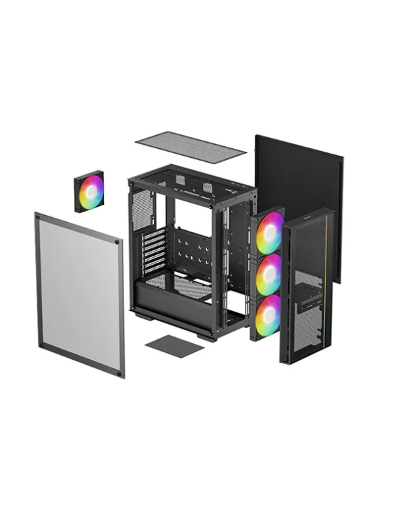 DEEPCOOL MATREXX 55 Mesh V4 ATX Mid-Tower PC Case – High-Airflow Design, 4× RGB Fans, USB Type-C - Image 4