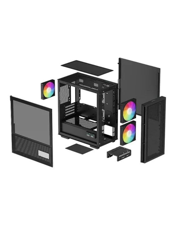 DEEPCOOL CH360 Digital M-ATX 3F RGB Black PC Case – Compact Gaming Chassis - Image 4