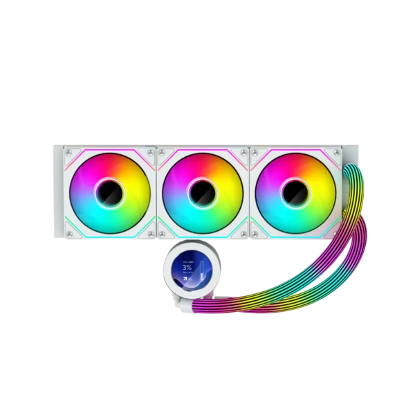 GAMEON Kraken N360 Liquid CPU Cooler – White, RGB, High-Speed Pump, Durable Teflon Tubing - Image 4