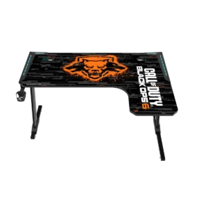 Call of Duty Flowing Light Gaming Desk – Full Table Mouse Pad, Wireless Charger, USB Splitter, Headphone Hook, Cup Holder