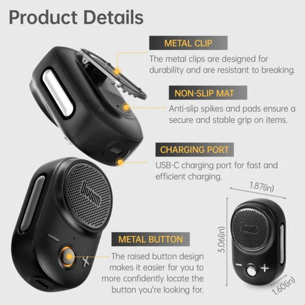 Divoom Itour-S Portable Bluetooth Speaker | Compact & Stylish Audio - White - Image 4