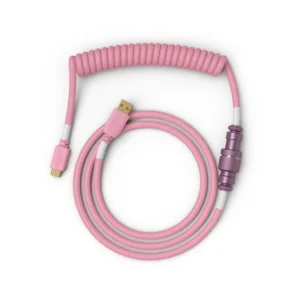 Glorious Coiled Cable – Pixel Pink | Premium Mechanical Keyboard Cable