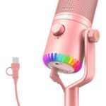 MAONO DM30 Programmable USB Condenser Microphone | RGB Gaming Microphone | Pink