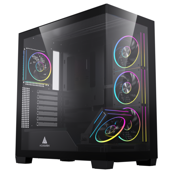 NEBULA Black ATX Case [AG-NEBULA-BK] – High-Airflow Gaming & PC Chassis