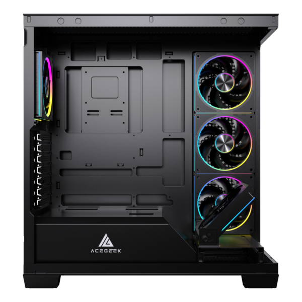 NEBULA Black ATX Case [AG-NEBULA-BK] – High-Airflow Gaming & PC Chassis - Image 3