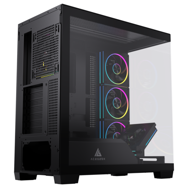 NEBULA Black ATX Case [AG-NEBULA-BK] – High-Airflow Gaming & PC Chassis - Image 2