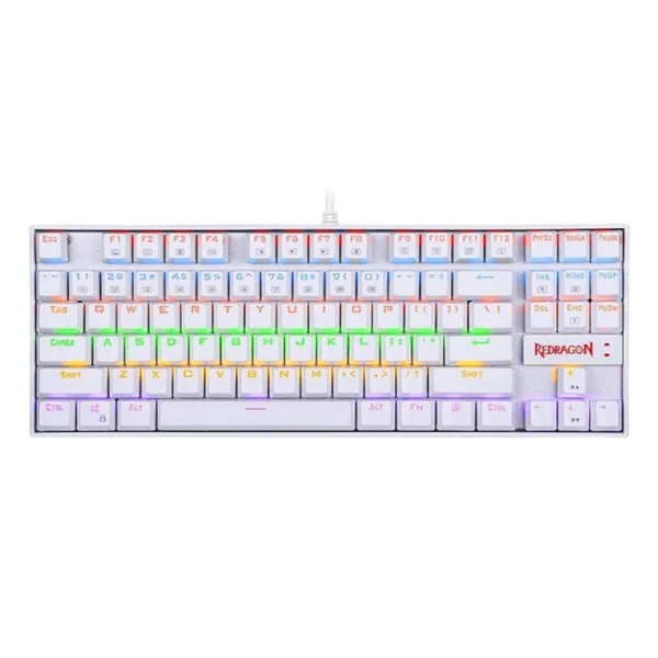 Redragon K552W-RGB Kumara Mechanical Gaming Keyboard – White, Wired, RGB Backlight