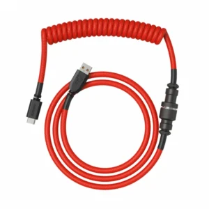 Glorious Coiled Cable – Crimson Red | Premium Mechanical Keyboard Cable