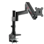 GAMEON Pole-Mounted Aluminum Heavy-Duty Gas Spring Single Monitor Arm – Black, Adjustable Stand for 17"–35" Screens