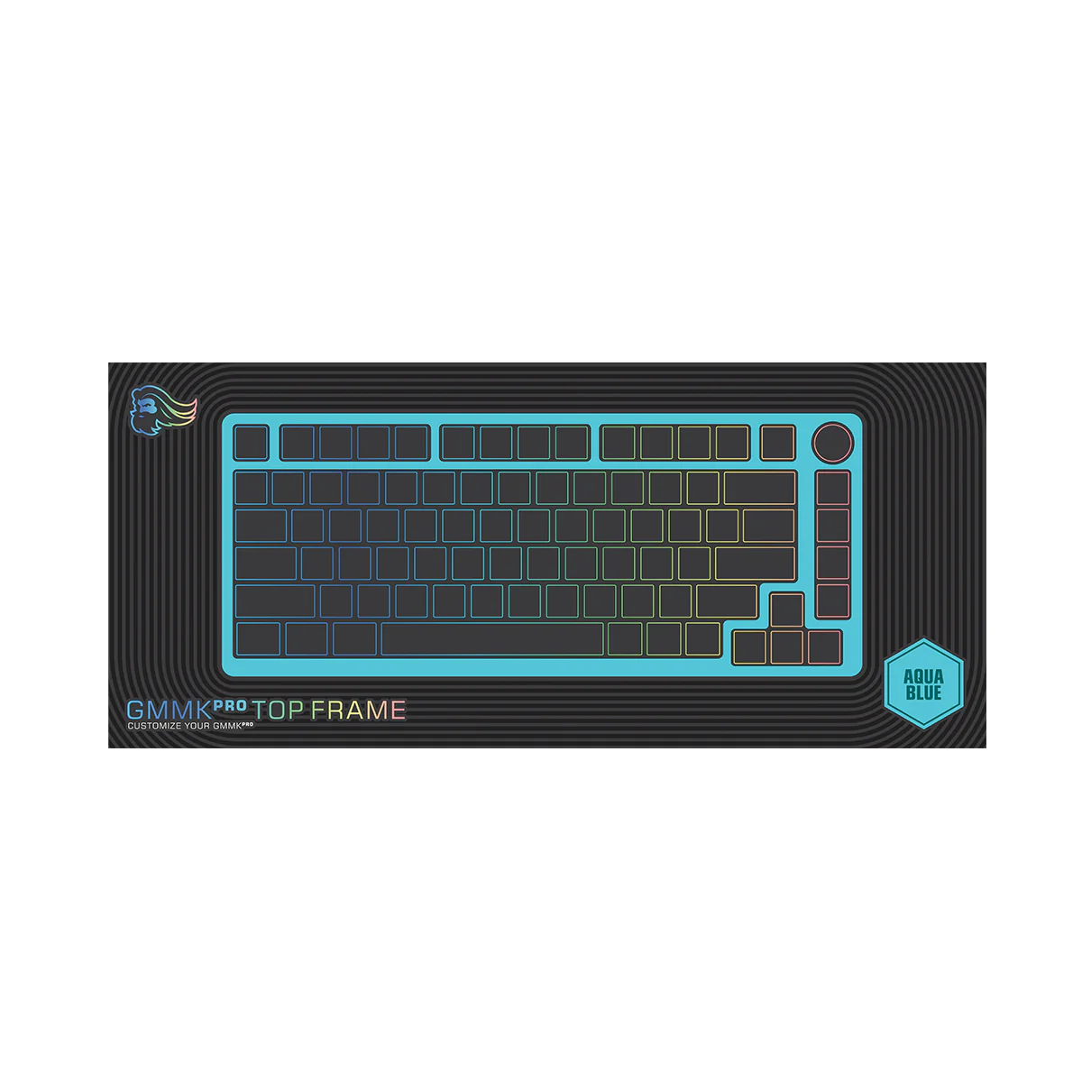 Glorious GMMK Pro 75% Alternative Top Frame – Aqua Blue | Custom Mechanical Keyboard Upgrade - Image 2