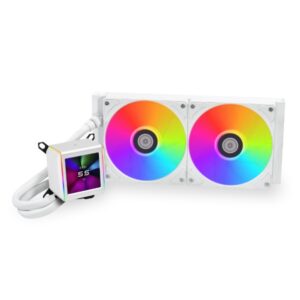 LIAN LI GALAHAD II LCD 360 White – Premium All-in-One Liquid Cooler with UNI Fans