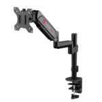 GAMEON GO-3363 Pole-Mounted Gas Spring Single Monitor Arm – Black, Adjustable Stand for 17"–32" Screens