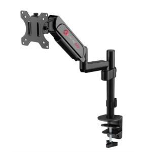 GAMEON GO-3363 Pole-Mounted Gas Spring Single Monitor Arm – Black, Adjustable Stand for 17"–32" Screens