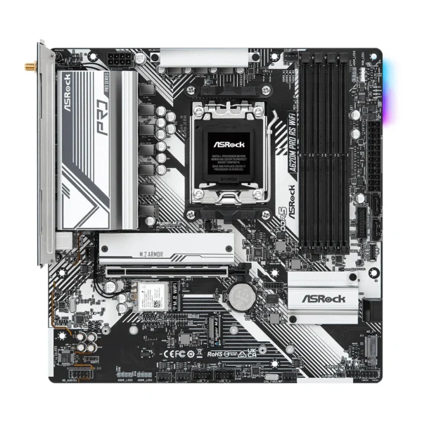 ASRock A620M Pro RS WiFi | AMD 600 Series Micro-ATX Motherboard with DDR5 & Wireless Connectivity - Image 2