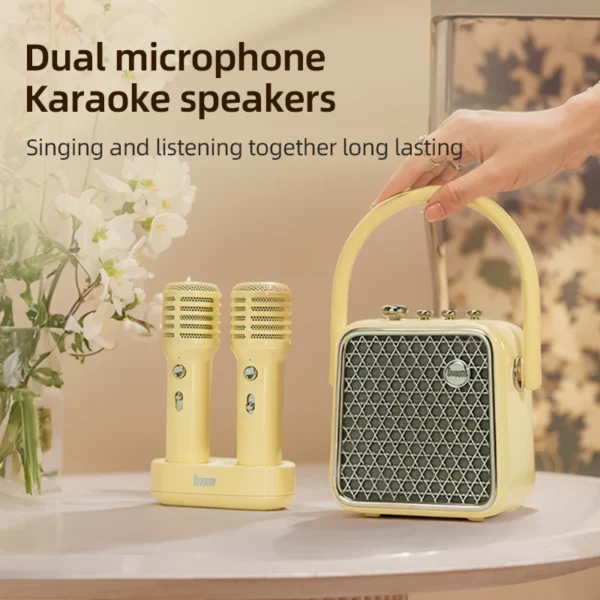Divoom SongBird SE | Portable Karaoke Speaker with Dual Microphones - Yellow - Image 2
