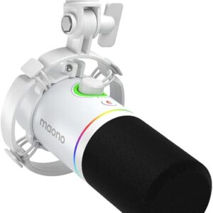 Maonocaster PD200X USB/XLR Dynamic Gaming RGB Microphone – White