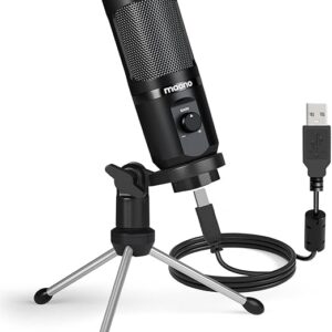 MAONO AU-PM461TR USB Gaming Microphone | Mic Gain Control | Black