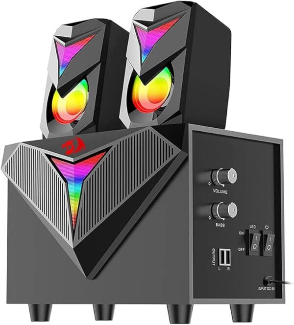 Redragon GS700 Toccata Wired Gaming Speaker – Stereo Desktop Sound with RGB Lighting