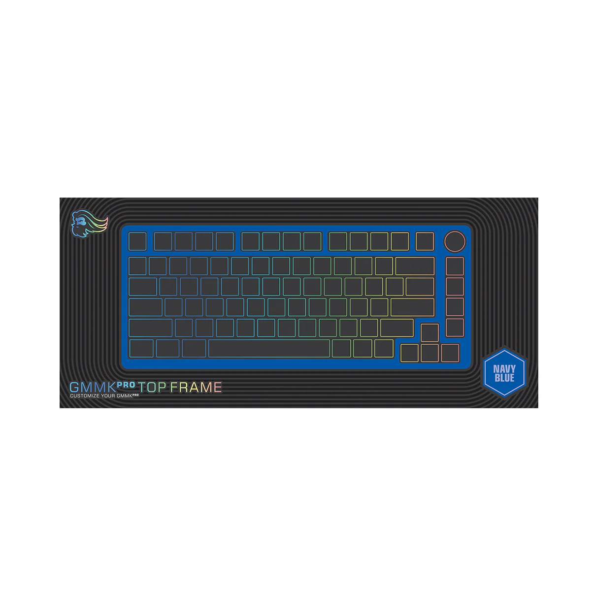 Glorious GMMK Pro 75% Alternative Top Frame – Navy Blue | Custom Mechanical Keyboard Upgrade - Image 2