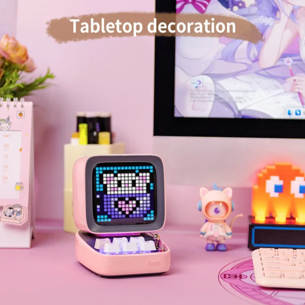 Divoom Ditoo-Pro Pixel Art Bluetooth Speaker - Pink - Image 5
