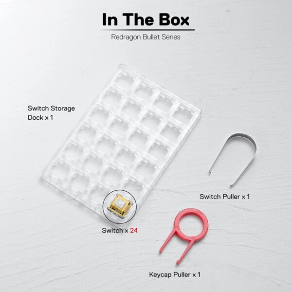 Redragon BULLET-B Mechanical Switch – 24-Pack High-Performance Keyboard Switches - Image 3