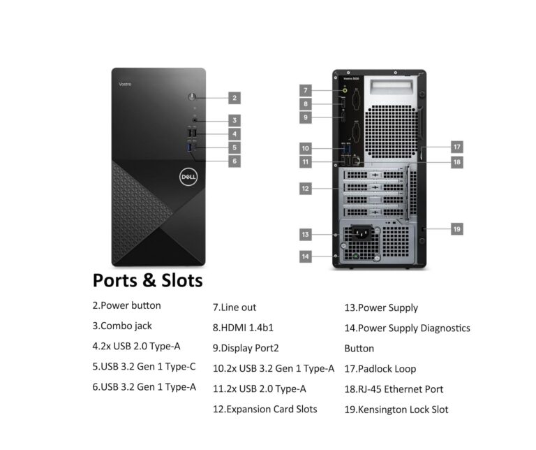 Dell Vostro 3030 Desktop | Intel Core i3-12100 | 8GB RAM | 512GB SSD | Ubuntu | Arabic Keyboard - Image 3
