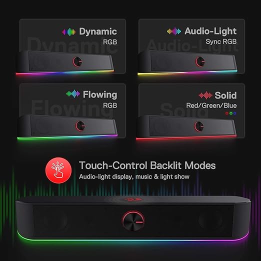 Redragon Adiemus Wired Gaming Speaker – Stereo Sound, Compact & Durable Design - Image 3