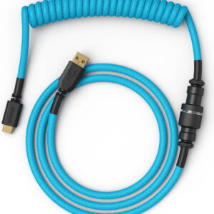Glorious Coiled Cable – Electric Blue | Premium Mechanical Keyboard Cable