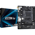 ASRock A520M/AC | AMD AM4 Micro-ATX Motherboard with WiFi, DDR4 & SATA3