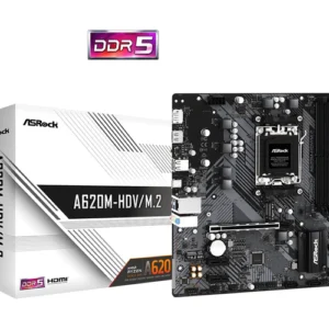 ASRock A620M-HDV/M.2+ 600 Series AMD Motherboard | Micro-ATX DDR5 Ryzen Support
