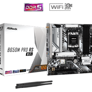 ASRock B650M Pro RS WiFi | AMD AM5 Micro-ATX Motherboard with DDR5, PCIe 5.0 & Wireless Connectivity