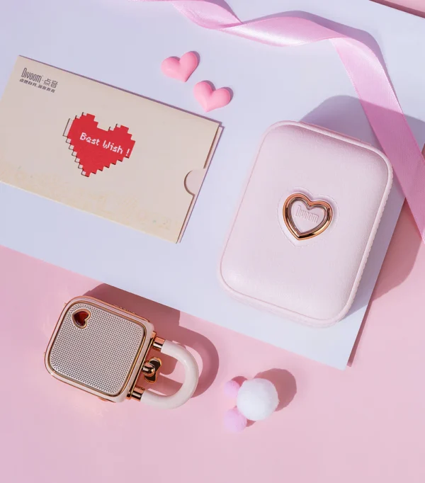 Divoom LoveLock Heart-Shaped Bluetooth Speaker - Pink - Image 2