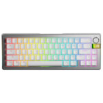 Glorious GMMK 3 PRO HE 65% Wireless Keyboard – Silver (US Layout) | Hall Effect Magnetic Gaming Keyboard