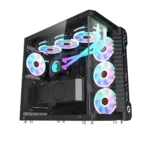 GAMEON Emperor Midnight III Series Mid Tower Gaming Case – Black, ARGB with Remote, 7 Fans