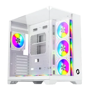 GAMEON Valkyrie I Series Mid Tower Gaming Case – White, Sleek Design, High Airflow
