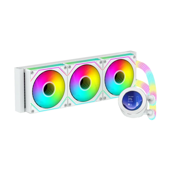 GAMEON Kraken N360 Liquid CPU Cooler – White, RGB, High-Speed Pump, Durable Teflon Tubing