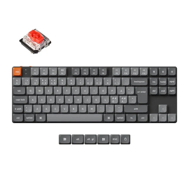Keychron K1 Max TKL Wireless Mechanical Gaming Keyboard | Low Profile Red Switch - Black