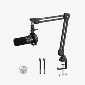 Maonocaster PD200XS USB/XLR Dynamic Microphone Set with Boom Arm – Black