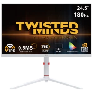 Twisted Minds Frost Series 24" FHD 180Hz 0.5ms Fast IPS Gaming Monitor - White