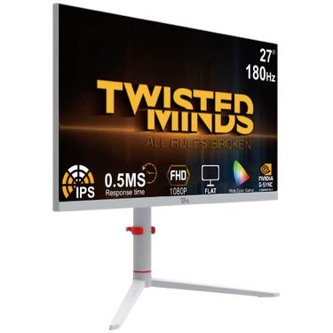 Twisted Minds Frost Series 27" FHD 180Hz 0.5ms Fast IPS HDMI 2.1 Gaming Monitor - White Edition