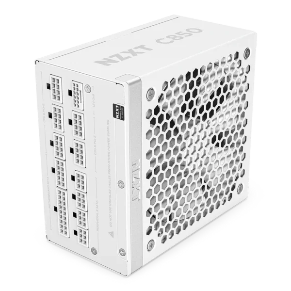 NZXT ATX 3.1 850W 80 Plus Gold Fully Modular PSU – Low-Noise (2024) White, UK