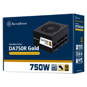 SilverStone DA750R Gold – 750W ATX 3.0/3.1 Power Supply, 80 PLUS Gold, Fully Modular, PCIe 5 Ready