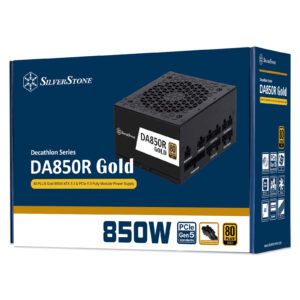 SilverStone DA850R Gold – 850W ATX 3.0/3.1 Power Supply, 80 PLUS Gold, Fully Modular, PCIe 5 Ready