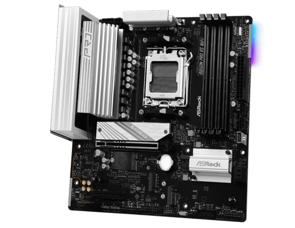 ASRock B850M Pro RS WiFi | AMD AM5 Micro-ATX Motherboard with DDR5, PCIe 5.0 & Wireless Connectivity - Image 2