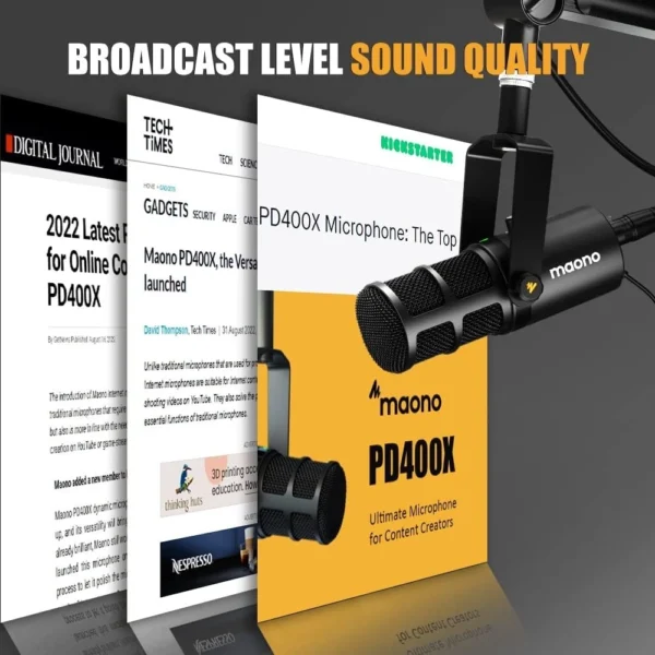 MAONO PD400X USB/XLR Dynamic Microphone | Professional Podcast & Streaming Mic - Image 2