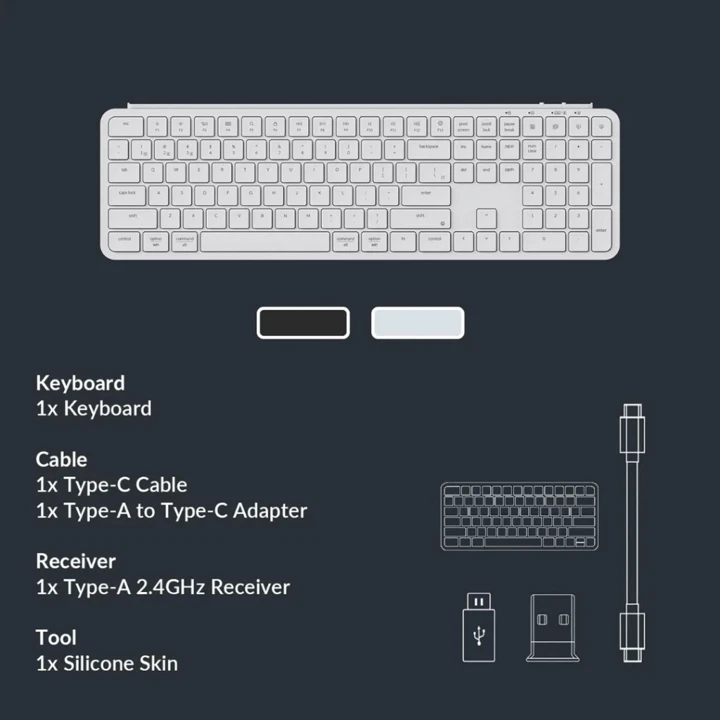 Keychron B6 Pro Full-Size Ultra-Slim Wireless Keyboard - Space Grey - Image 2